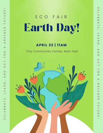 Free Simple Earth Day Invitation Flyer Template to Edit Online