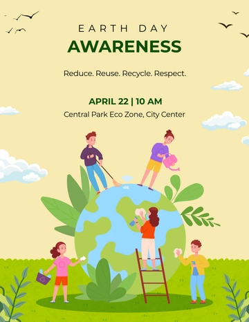 Free Earth Day Environmental Awareness Flyer Template to Edit Online