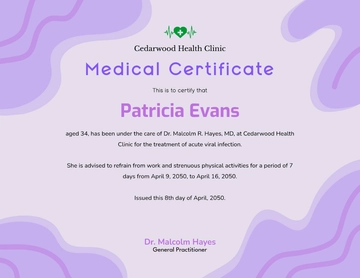Free Medical Proof of Illness Certificate Template to Edit Online
