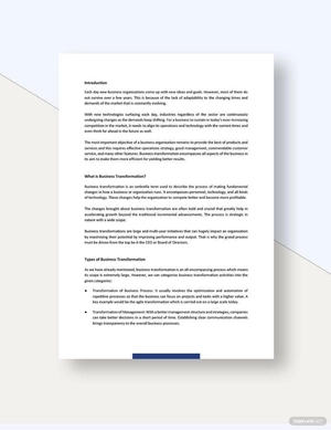 Business Transformation White Paper Template