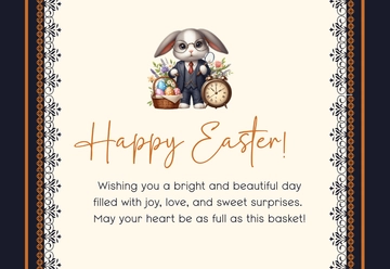 Free Professional Easter Basket Card Template to Edit Online