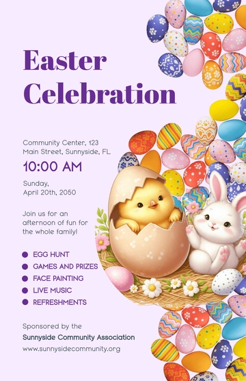 Free Cute Easter Poster Template to Edit Online