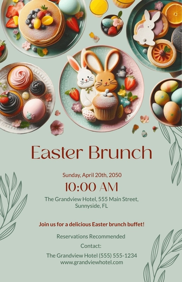 Free Creative Easter Brunch Poster Template to Edit Online