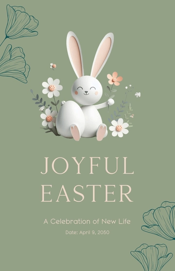 Free Minimal Easter Poster Template to Edit Online
