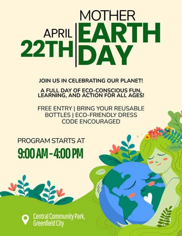 Free Mother Earth Day Flyer Template to Edit Online