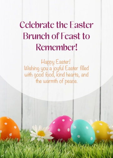 Free Simple Easter Brunch Wishes Template to Edit Online