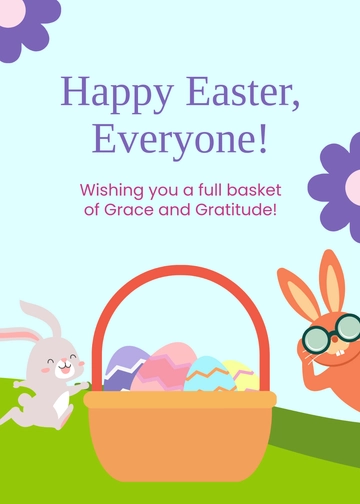 Free Easter Basket Wishes Template to Edit Online