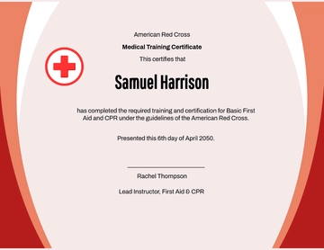 Free Red Cross Medical Training Certificate Template to Edit Online
