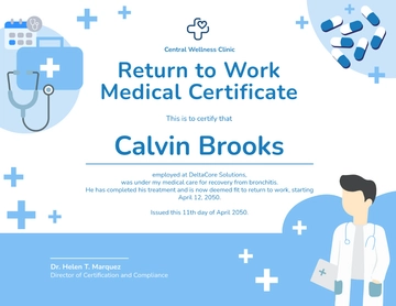 Free Return to Work Medical Certificate Template to Edit Online