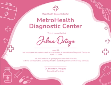 Free Aesthetic Medical Examination Certificate Template to Edit Online