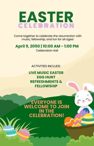 Free Easter Celebration Poster Template to Edit Online
