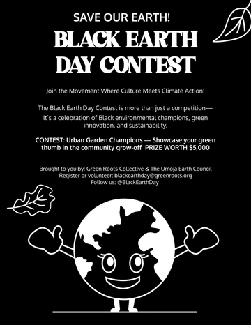 Free Black Earth Day Contest Flyer Template to Edit Online