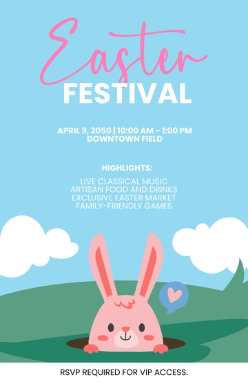 Free Professional Easter Festival Poster Template to Edit Online