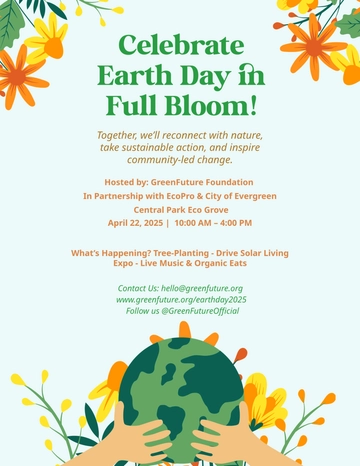 Free Professional Spring Earth Day Flyer Template to Edit Online