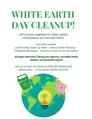 Free White Earth Day Cleanup Flyer Template to Edit Online