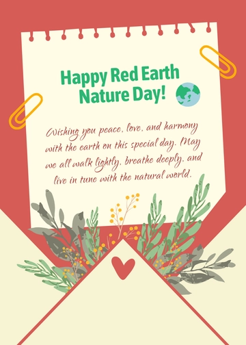 Free Red Earth Nature Day Wishes Template to Edit Online