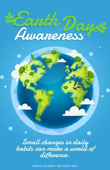 Free Modern Earth Day Awareness Poster Template to Edit Online