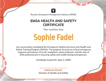 Free EMSA Health and Safety Certificate Template to Edit Online