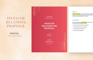 Investor Relations Proposal Template