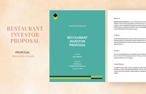 Restaurant Investor Proposal Template