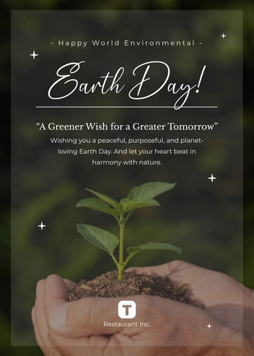Free Environmental Earth Day Wishes Template to Edit Online
