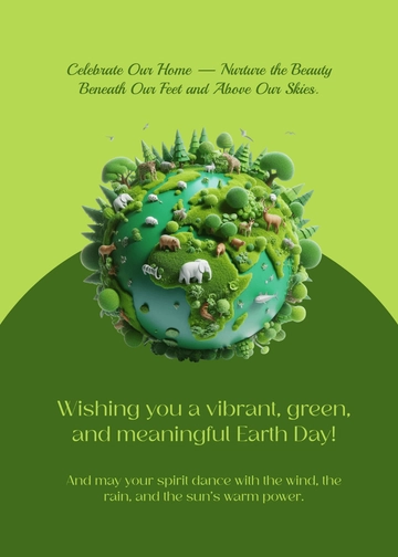 Free Earth Day Greeting Card Wishes Template to Edit Online