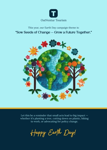 Free Professional Earth Day Campaign Wishes Template to Edit Online