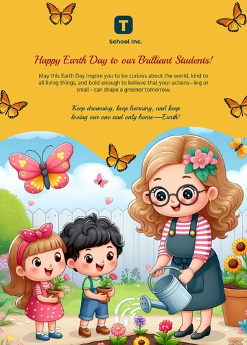 Free Earth Day Wishes for Students Template to Edit Online