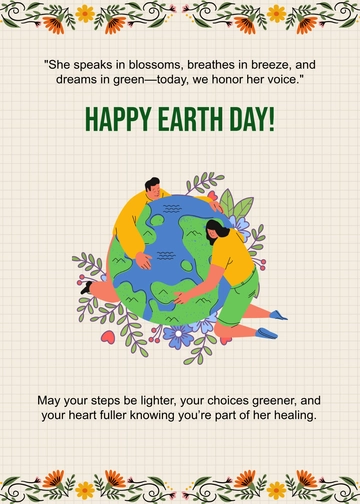 Colorful Earth Day Wishes Quote Template to Download