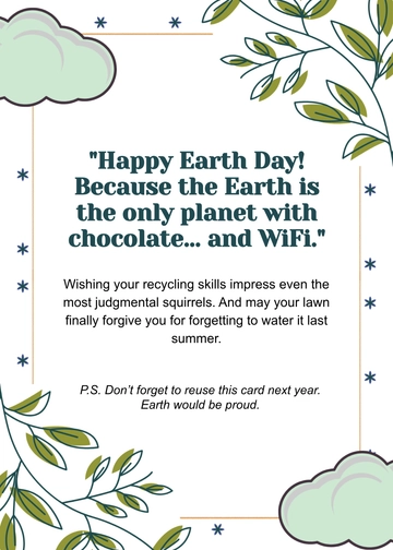 Earth Day Humorous Wishes Template to Download