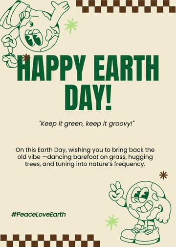 Retro Earth Day Wishes Design Template to Download