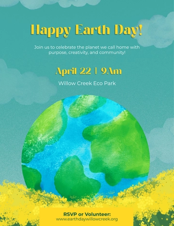 Free Watercolor Background Earth Day Flyer Template to Edit Online