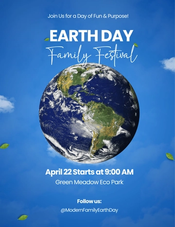 Free Modern Family Earth Day Flyer Template to Edit Online
