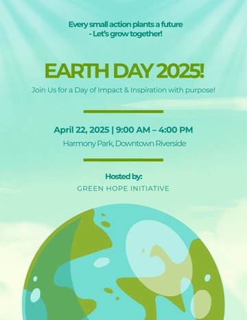 Free Earth Day Flyer for Nonprofits Template to Edit Online