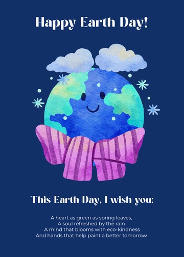 Free Watercolor Earth Day Wishes Template to Edit Online