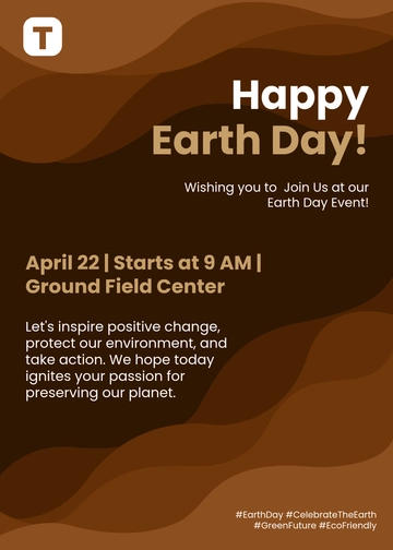 Free Brown Earth Day Event Wishes Template to Edit Online
