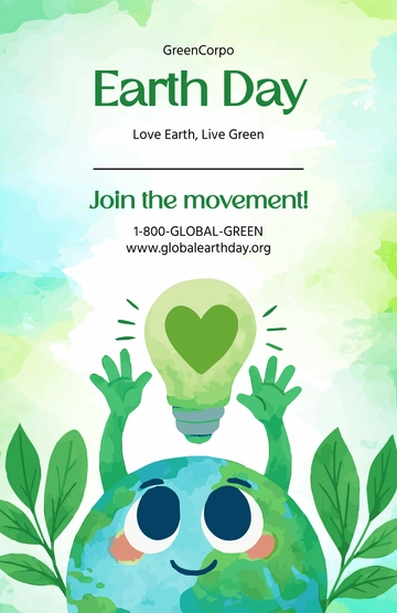 Free Professional Global Earth Day Poster Template to Edit Online