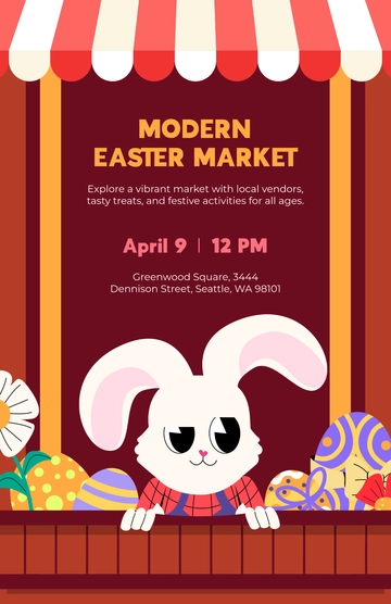 Free Modern Easter Market Poster Template to Edit Online