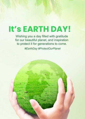 Free Green Earth Day Wishes Template to Edit Online
