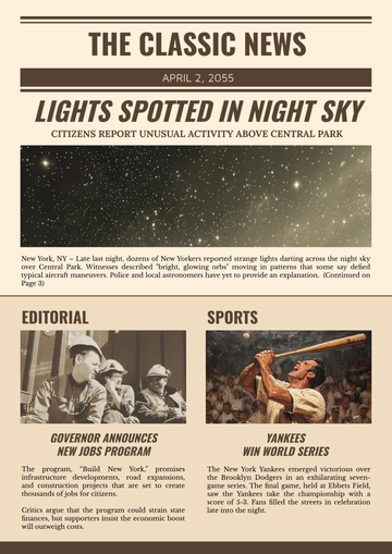 Free Old Newspaper Design Template to Edit Online