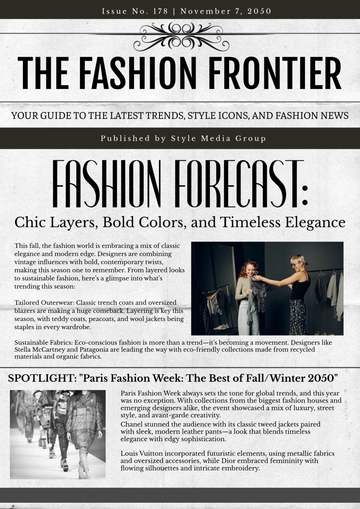 Free Elegant Newspaper Template to Edit Online