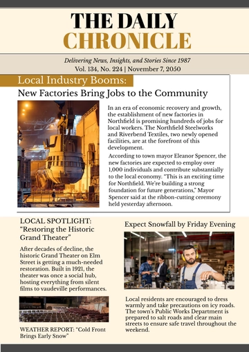 Free Classic Newspaper Template to Edit Online