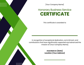 Free Blank Business Honorary Certificate Template to Edit Online