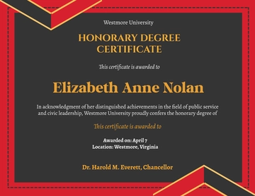 Free Simple Honorary Degree Certificate Template to Edit Online