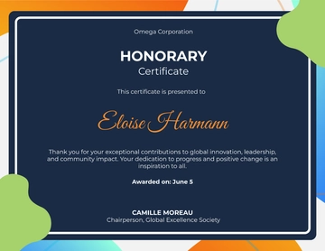 Colorful Fairy Tale Honorary Certificate Template to Download
