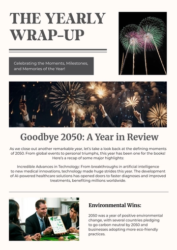 Free End of Year Newspaper Template to Edit Online