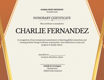 Free Vector Design Honorary Certificate Template to Edit Online