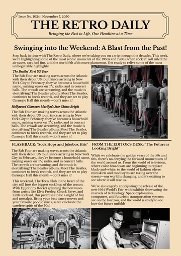 Free Brown Retro Newspaper Template to Edit Online