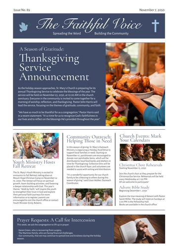 Free Church Newspaper Template to Edit Online