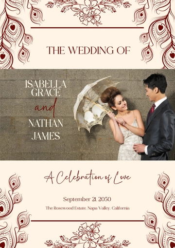 Free Modern Wedding Booklet Template to Edit Online